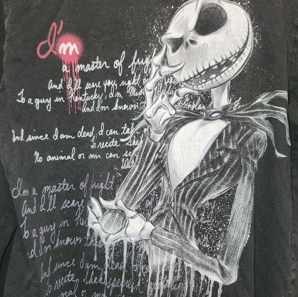 Unisex Disney The Nightmare Before Christmas long sleeve black tee size M cotton